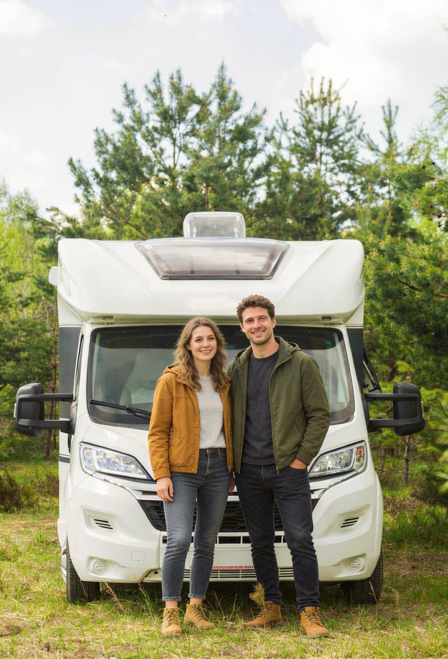 Anton en Pleunie bij hun camper